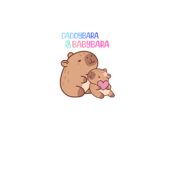 Apa lánya Capybara minta fehér pólón
