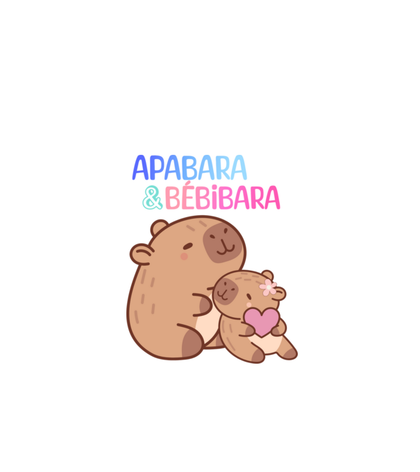 Apabara - Bébibara Kapibara minta fehér pólón