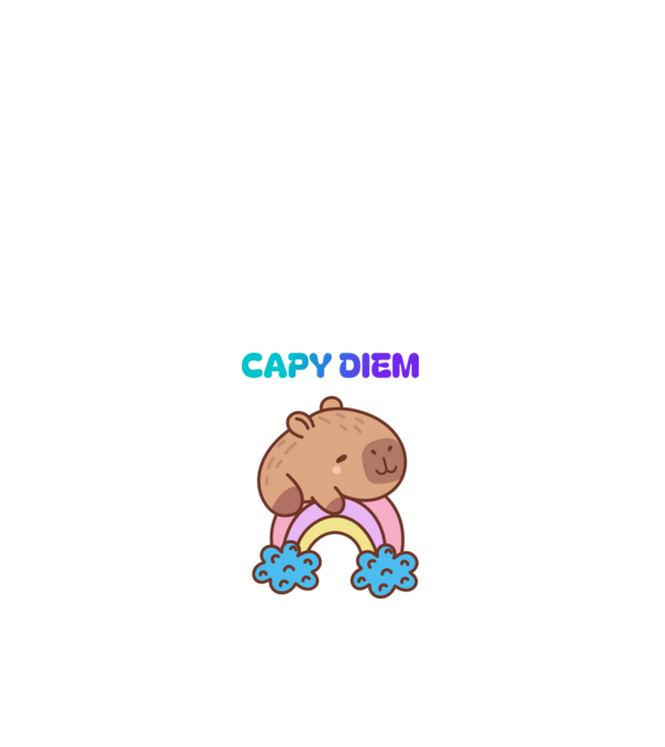 Capybara Szivarvany - Carpe Diem minta fehér pólón
