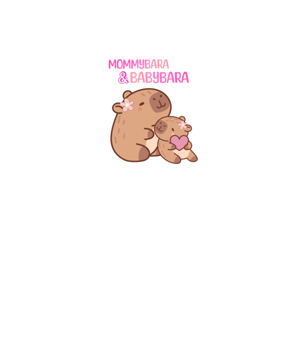 Anya-lánya Kapibara (Mommy Baby) minta fehér pólón