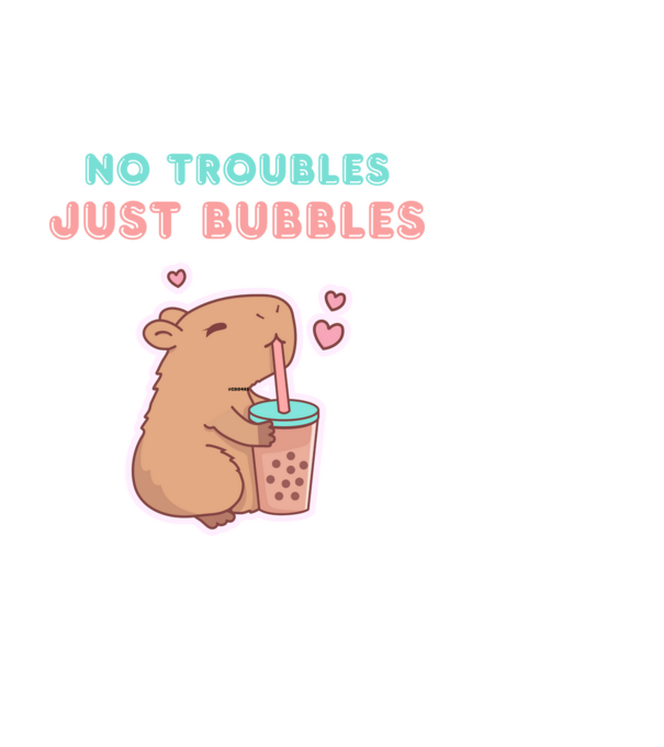 Bubble Tea Capybara minta fehér pólón