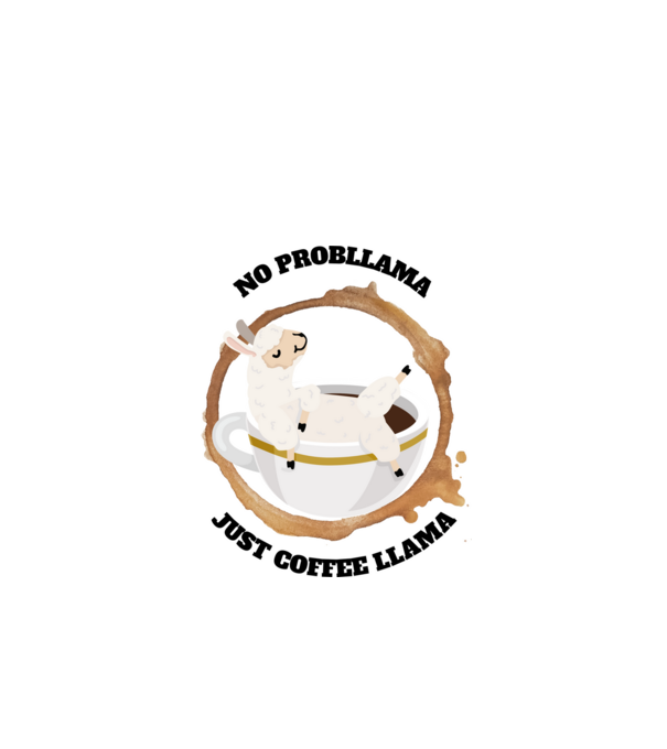 Just coffee LLAMA minta fehér pólón
