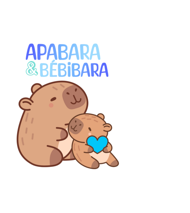 Apabara - Bébibara Apa-fia Kapibara minta fehér pólón
