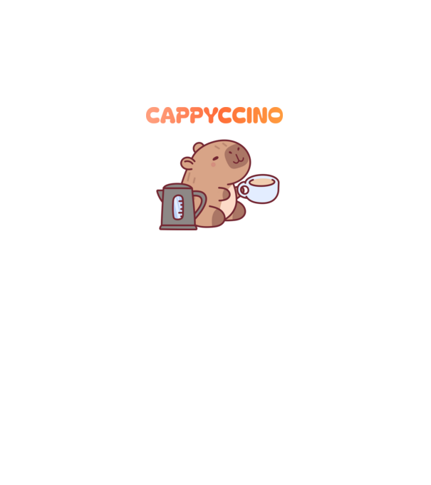 Cappyccino - kávézó Capybara minta királykék pólón