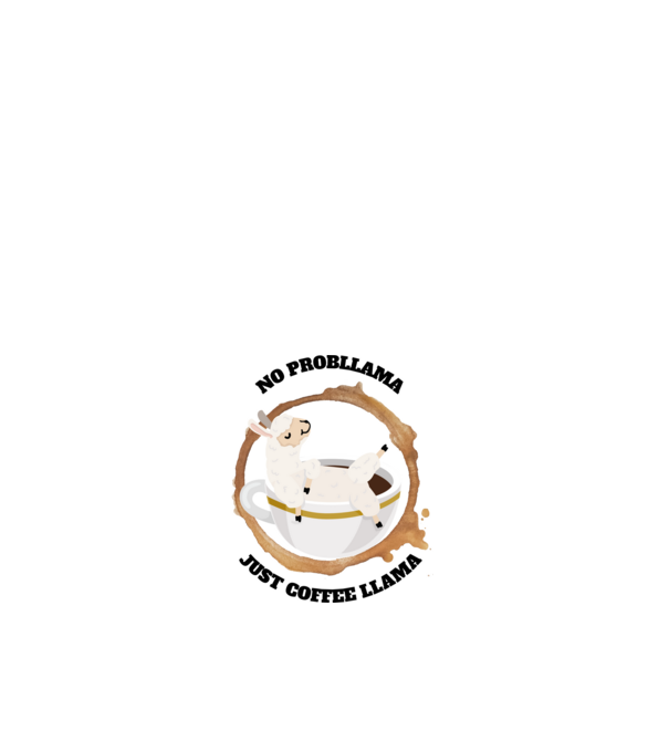 Just coffee LLAMA minta fehér pólón
