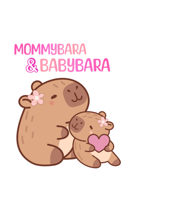 Anya-lánya Kapibara (Mommy Baby) minta fehér pólón