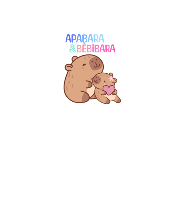Apabara - Bébibara Kapibara minta fehér pólón