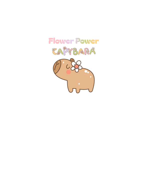 Flower Power - Hippi Capybara minta fehér pólón