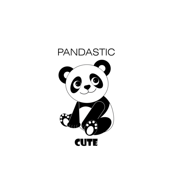 panda minta fehér pólón
