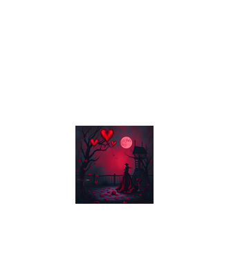 Spooky szíves minta fehér pólón