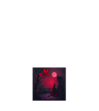 Spooky szíves minta fehér pólón