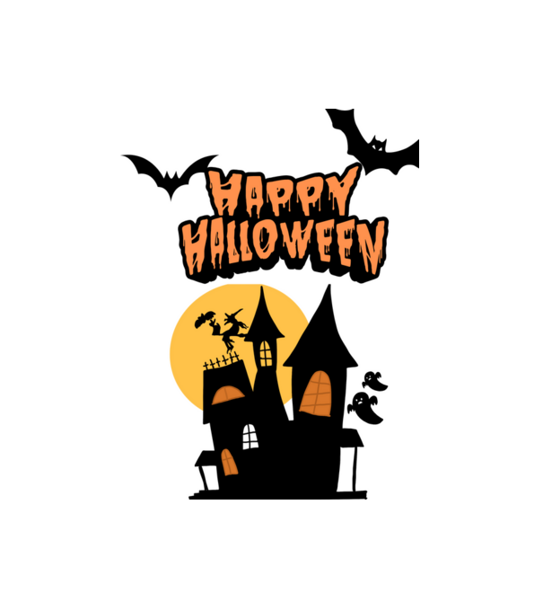 Happy Halloween minta fehér pólón