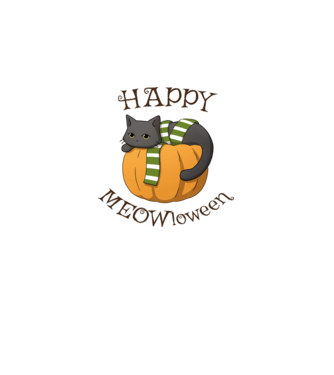 HAPPY MEOWloween minta szürke pólón