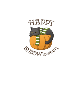 HAPPY MEOWloween minta fehér pólón