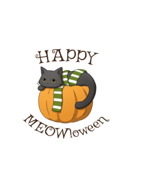 HAPPY MEOWloween minta homokszín pólón
