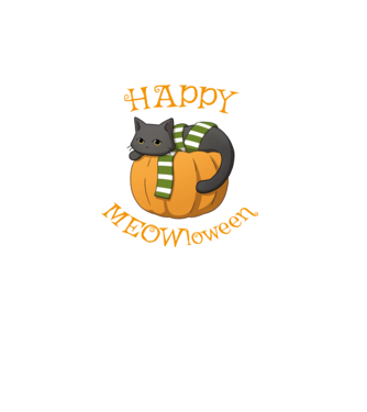 HAPPY MEOWloween minta türkiz pólón
