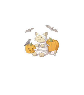 Múmiau fehér minta fekete pólón