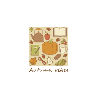 Autumn vibes barna minta fehér pólón