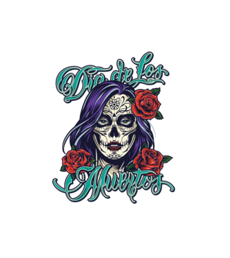 La Catrina koponya 1 minta fehér pólón