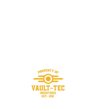 Fallout Vault - Tec logó minta világoskék pólón
