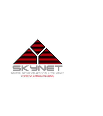 Terminator Skynet logó minta fekete pólón