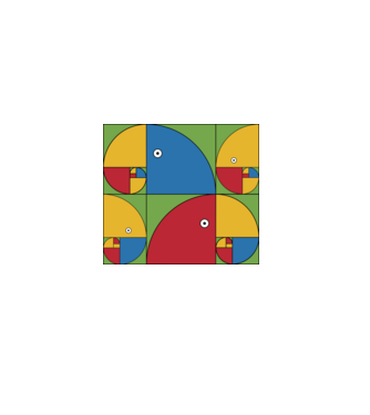 Fibonacci papagáj minta világoskék pólón