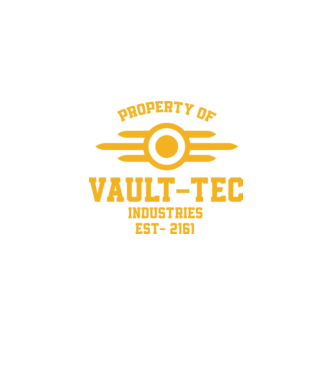 Fallout Vault - Tec logó minta fehér pólón