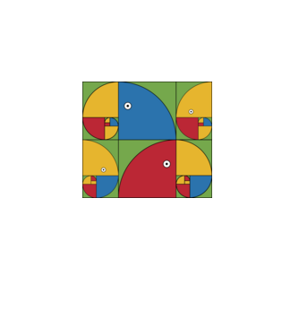 Fibonacci papagáj minta világoskék pólón