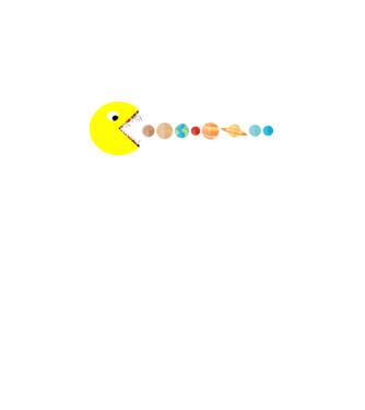Horror Pacman a világ ellen minta fekete pólón