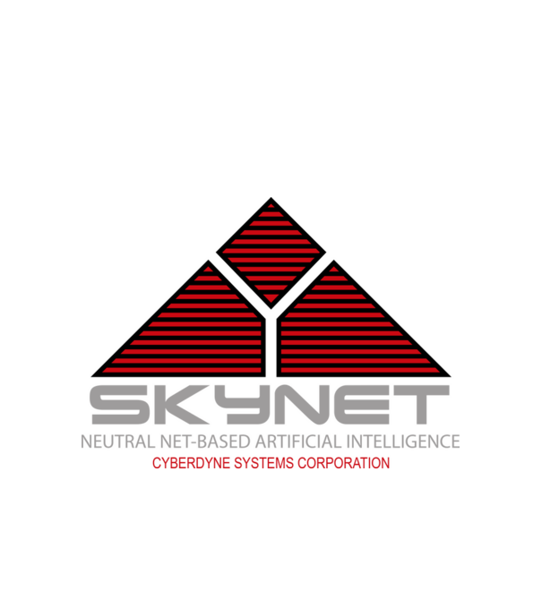 Terminator Skynet logó minta fehér pólón