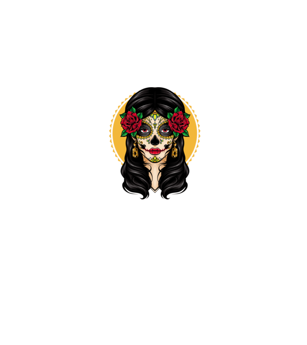 La Catrina 3 minta farmerkék pólón