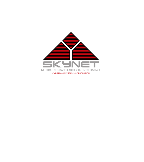 Terminator Skynet logó minta fekete pólón
