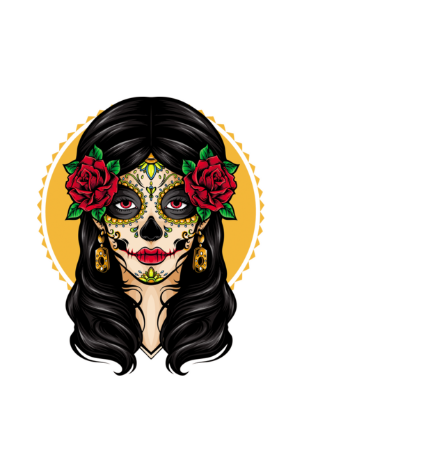 La Catrina 3 minta fehér pólón