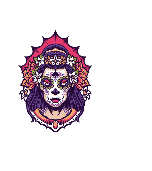 La Catrina 2 minta sötétkék pólón