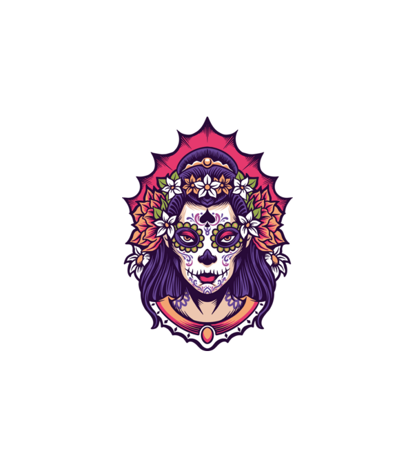 La Catrina 2 minta fehér pólón