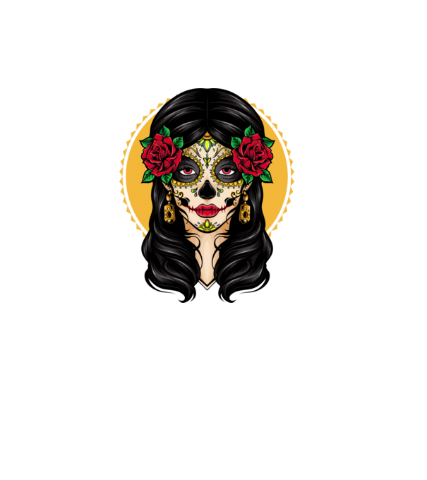 La Catrina 3 minta fekete pólón