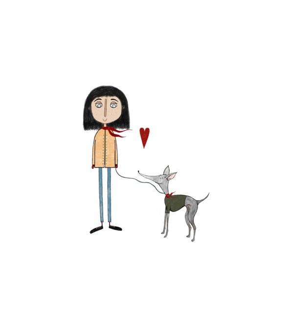 dog love.  minta fehér pólón