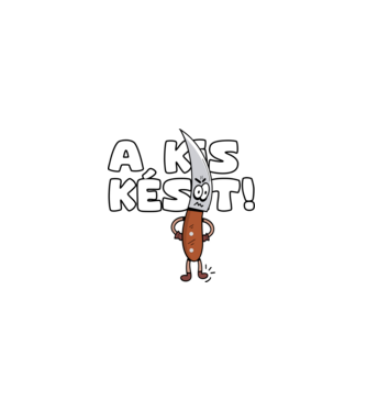A kis késit! minta fehér pólón