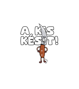 A kis késit! minta fehér pólón