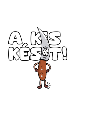 A kis késit! minta világoskék pólón