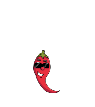 Laza napszemüveges chili minta fehér pólón