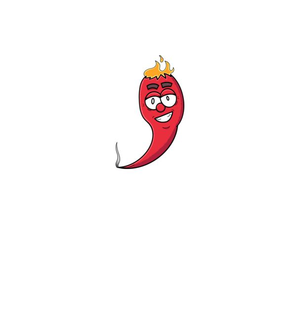 Lángoló tüzes chili minta fehér pólón