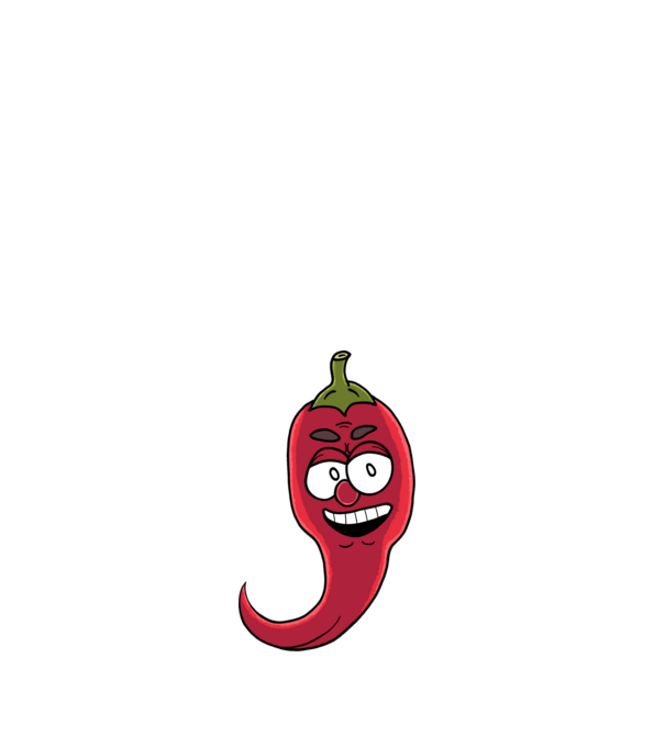 Mérges chili minta fehér pólón