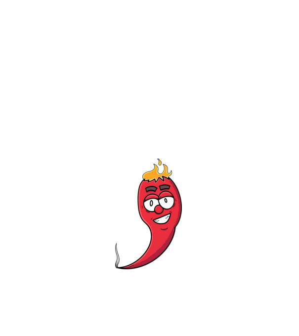 Lángoló tüzes chili minta fehér pólón