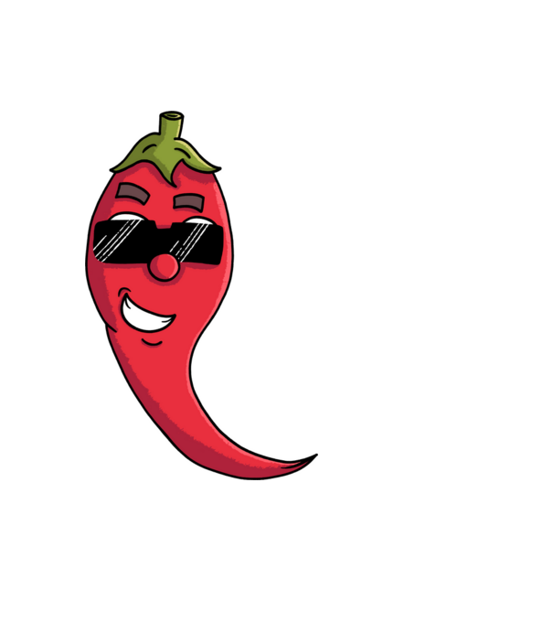 Laza napszemüveges chili minta világoskék pólón