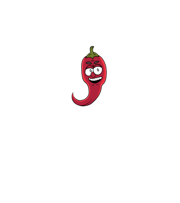 Mérges chili minta fehér pólón