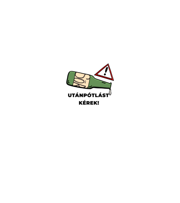 Vészhelyzet! Utánpótlást kérek! fekete alapra minta fekete pólón
