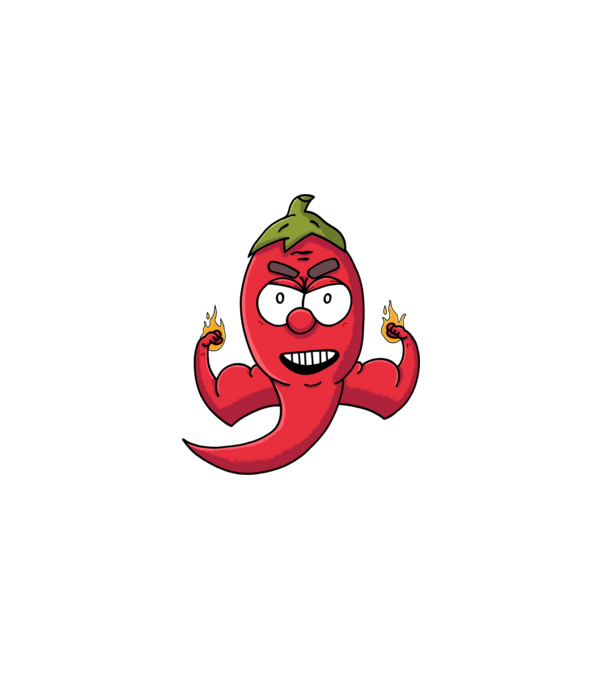 Izmos gyúrós chili minta fehér pólón