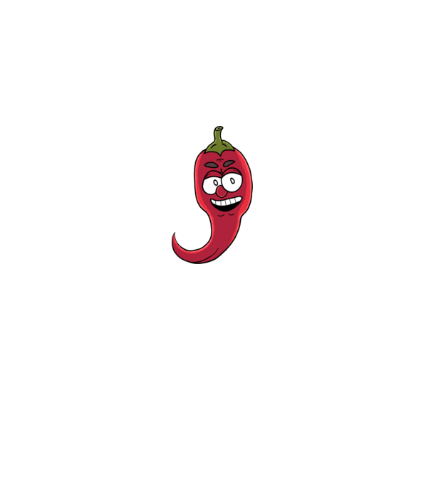 Mérges chili minta fehér pólón