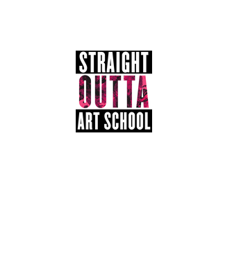 Straight Outta Art minta rózsaszín pólón
